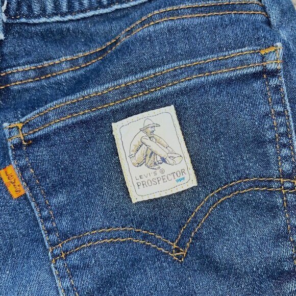 Rare Vintage '70s LEVI'S PROSPECTOR High Rise Straight Jeans - 25"X27"- Raw Hem - Picture 2 of 13